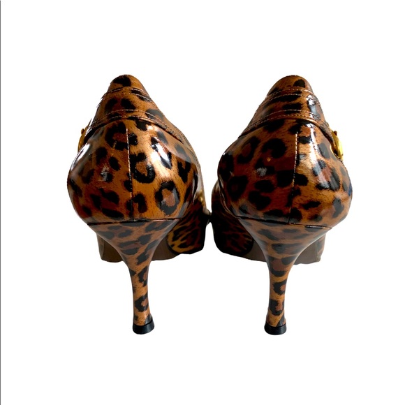 Stuart Weitzman Leopard Print Peep Toe Heels - Picture 4 of 6